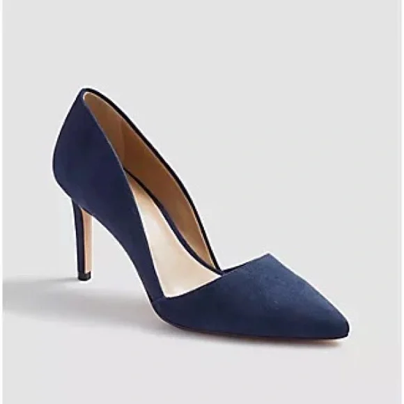 Ann Taylor Azra Suede High Heels Pumps Rich Navy Blue